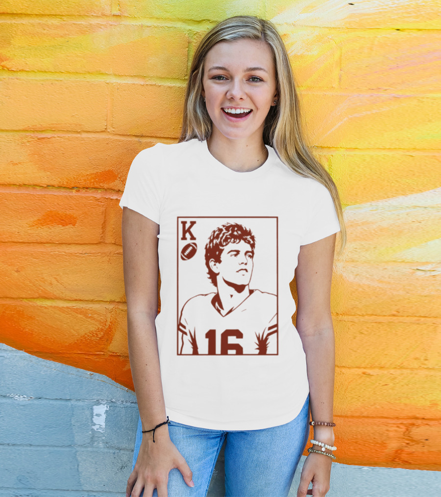 Arch Manning Texas Longhorns Quarterback King Of Hearts Playing Card 16 T-Shirt