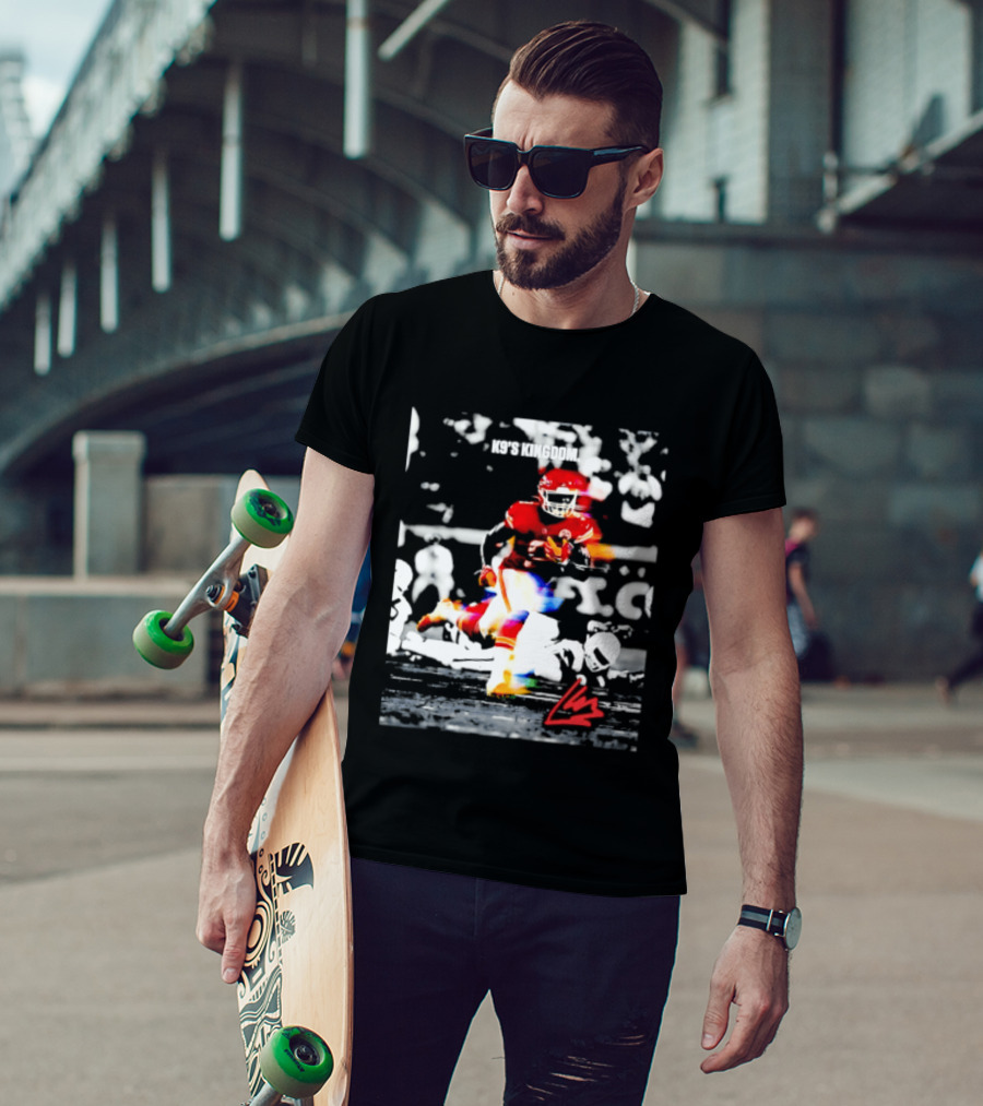 Kansas City Chiefs Kenneth Walker III K9's Kingdom Football Player In Action T-Shirt