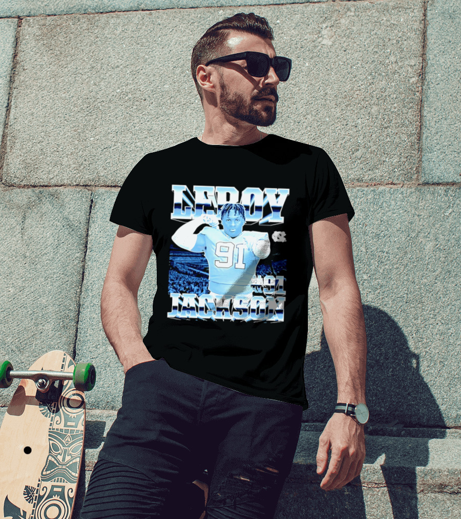 Leroy Jackson 91 North Carolina Tar Heels NCAA Football Player T-Shirt