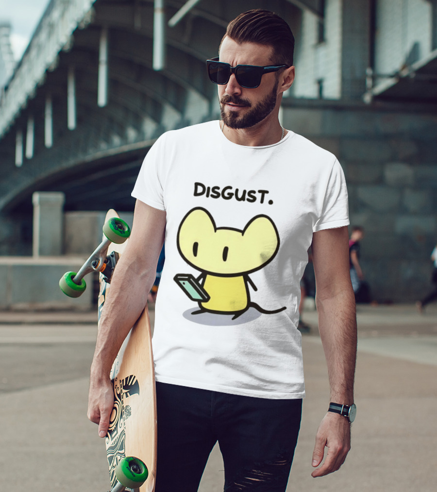 Disgust Mouse With Phone Vintage Humor T-Shirt
