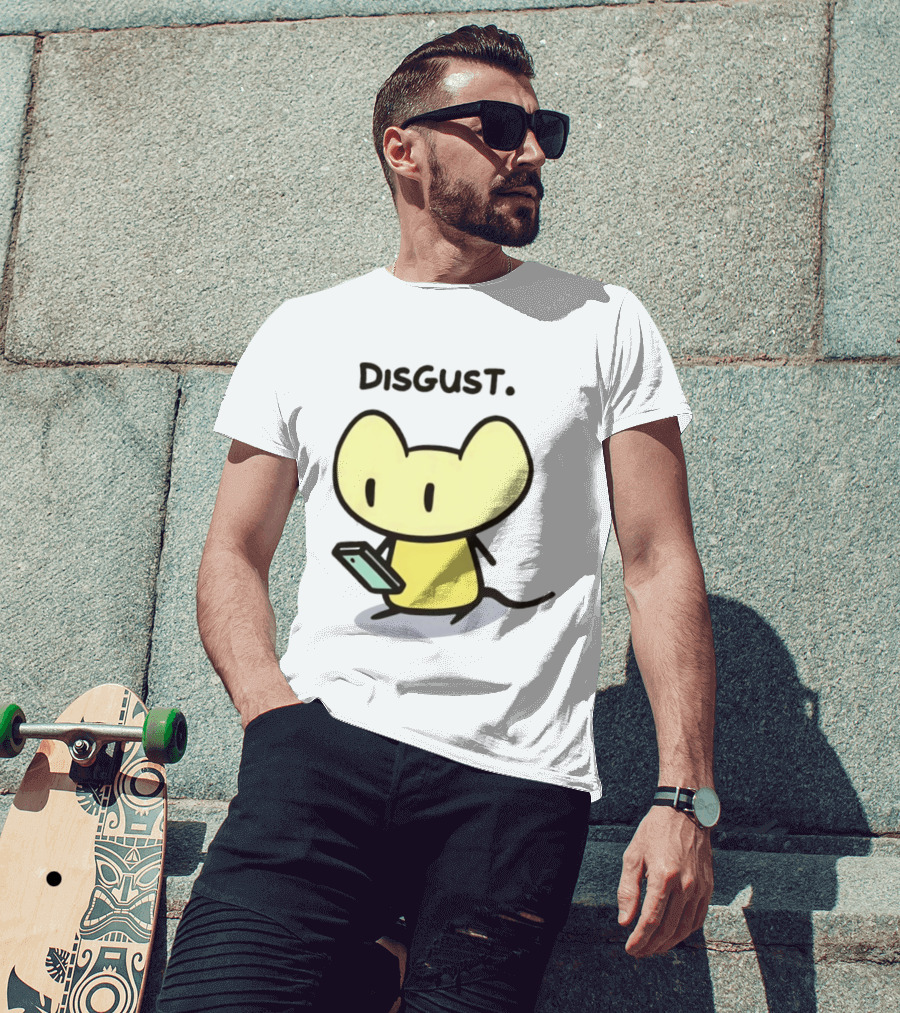 Disgust Mouse With Phone Vintage Humor T-Shirt