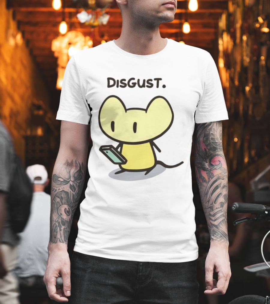 Disgust Mouse With Phone Vintage Humor T-Shirt