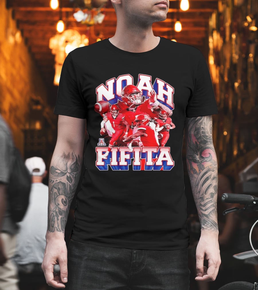 Noah Fifita 1 Arizona Wildcats NCAA Football Player Action Collage T-Shirt