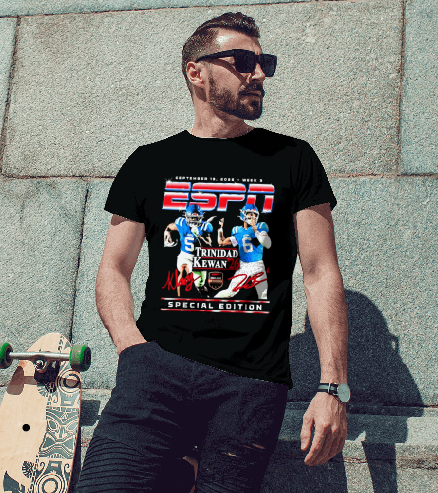 September 16 2023 ESPN Week 3 Trinidad Kewan Ole Miss Special Edition T-Shirt