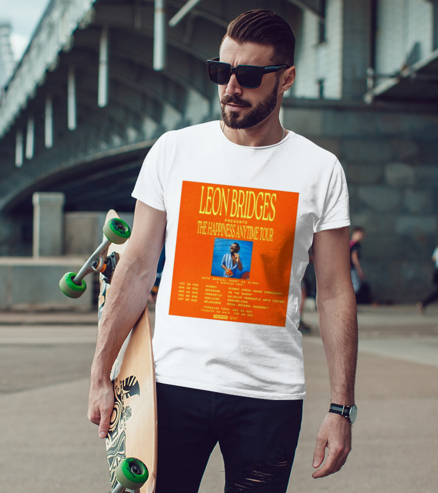 Leon Bridges Presents The Happiness Anytime Tour 2026 With Special Guests Australia Dates T-Shirt