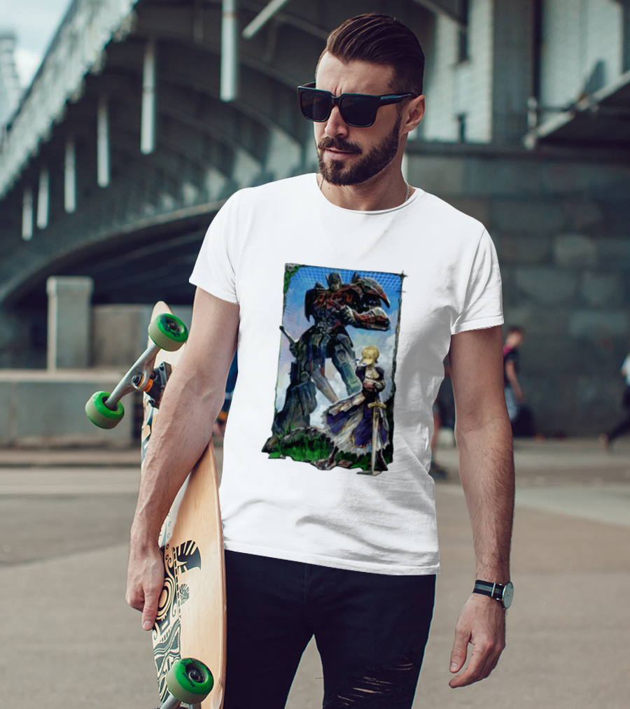 Optimus Prime Transformers With Saber Fate Stay Night Anime T-Shirt