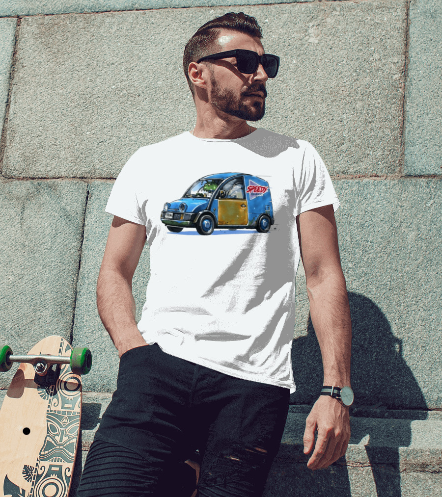 Speedy Couriers Alien Driver In Blue Hoon Van T-Shirt