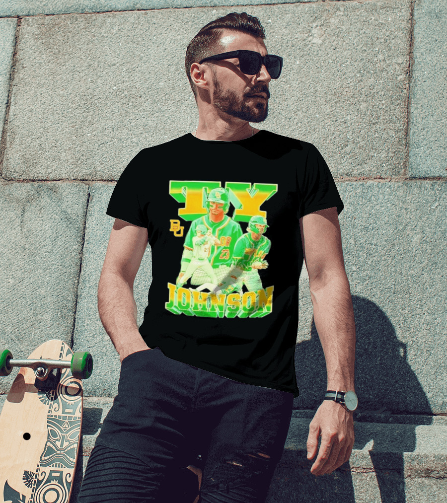 Ty Johnson Baylor Bears 23 NCAA Baseball BU T-Shirt
