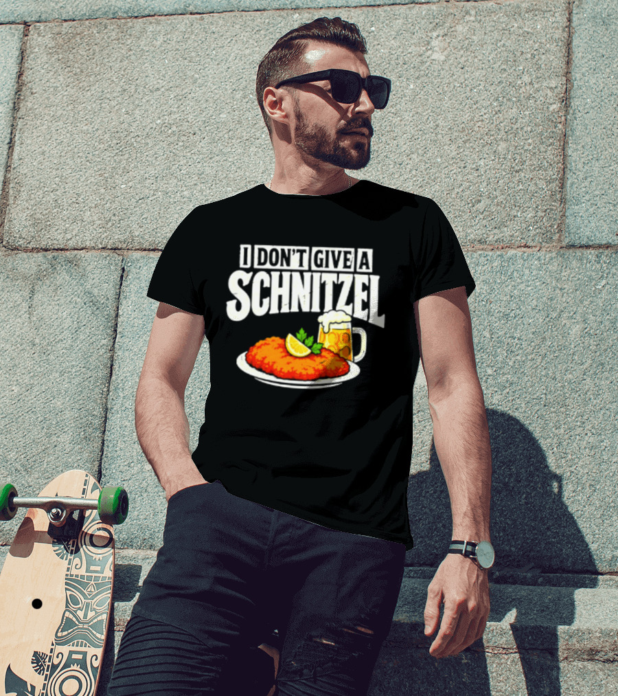 I Don't Give A Schnitzel German Beer Food Plate T-Shirt