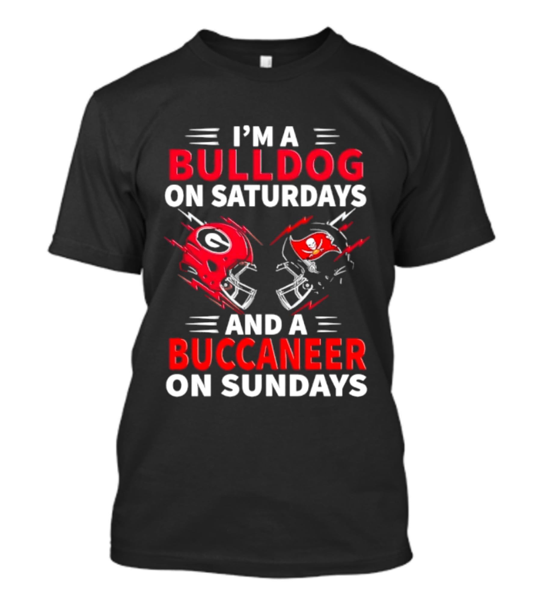 Georgia Bulldogs Saturday Tampa Bay Buccaneers Sunday Football Helmets T-Shirt