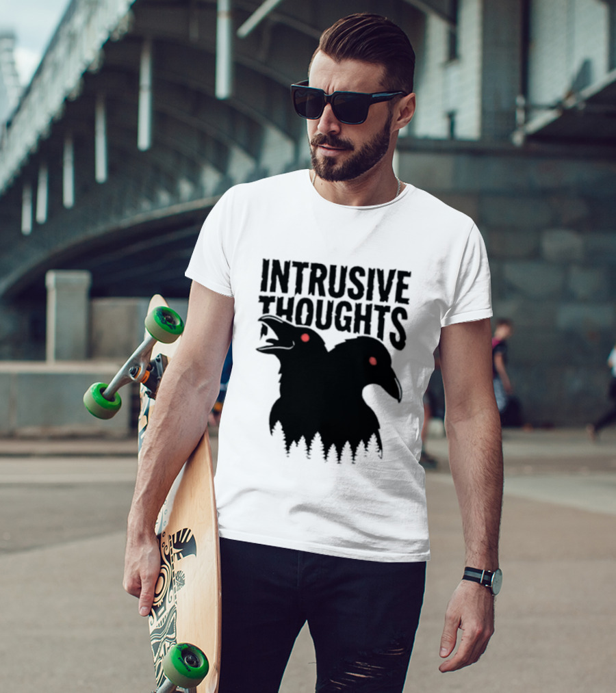 Intrusive Thoughts Raven Forest Mental Health Awareness T-Shirt