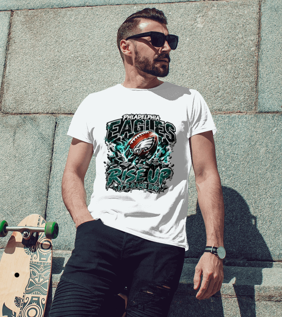 Philadelphia Eagles Rise Up It's Game Day Football Sports Team Spirit T-Shirt