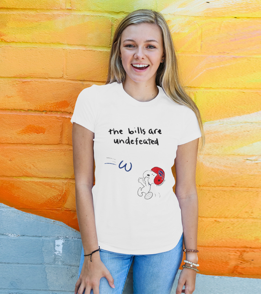 Snoopy Football Red Helmet The Bills Are Undefeated T-Shirt