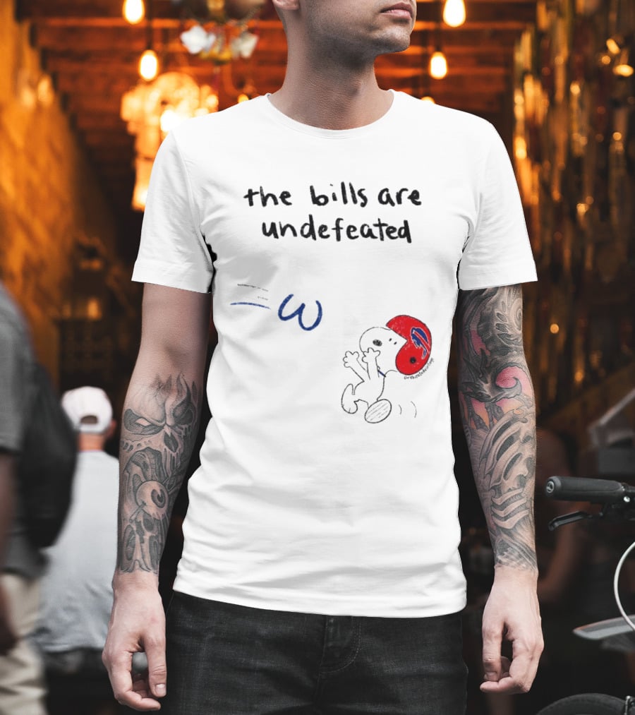 Snoopy Football Red Helmet The Bills Are Undefeated T-Shirt