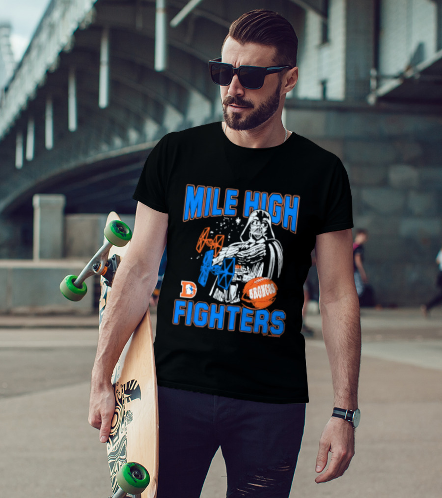 Mile High Fighters Denver Broncos Star Wars Dark Side T-Shirt