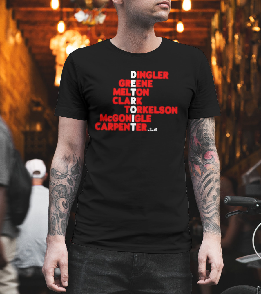 Detroit Torkelson Greene Carpenter Clark Baseball Roster Names T-Shirt