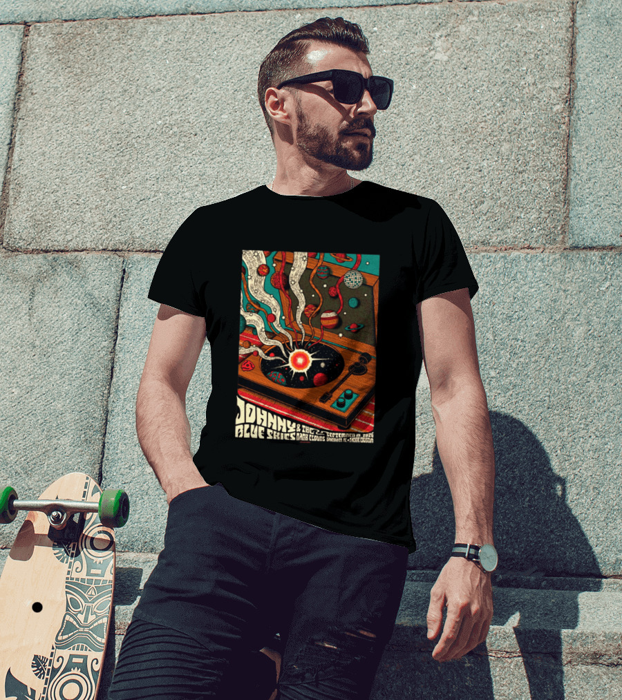 Johnny Blue Skies And The Dark Clouds Vancouver BC 2026 Event Live At Pacific Coliseum September 19 Vinyl Record Planets T-Shirt