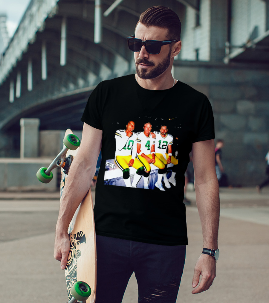 Jordan Love Brett Favre Aaron Rodgers Green Bay Packers Smoking And Beer Celebration T-Shirt