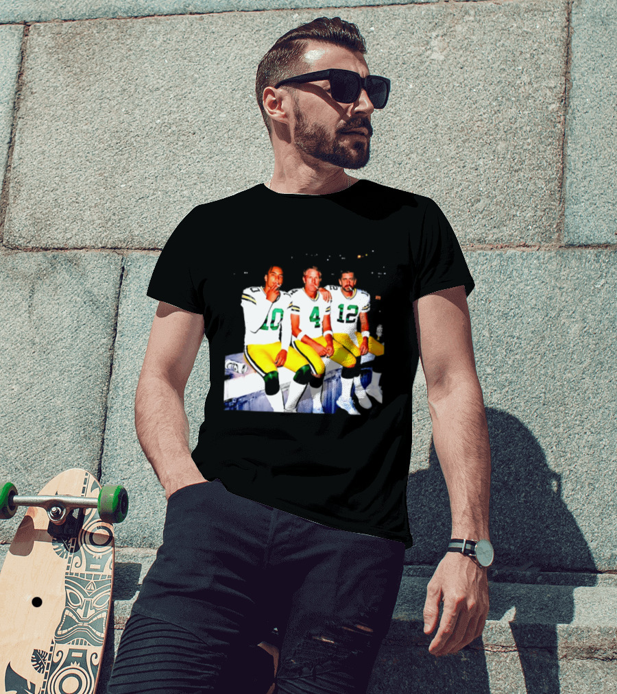 Jordan Love Brett Favre Aaron Rodgers Green Bay Packers Smoking And Beer Celebration T-Shirt