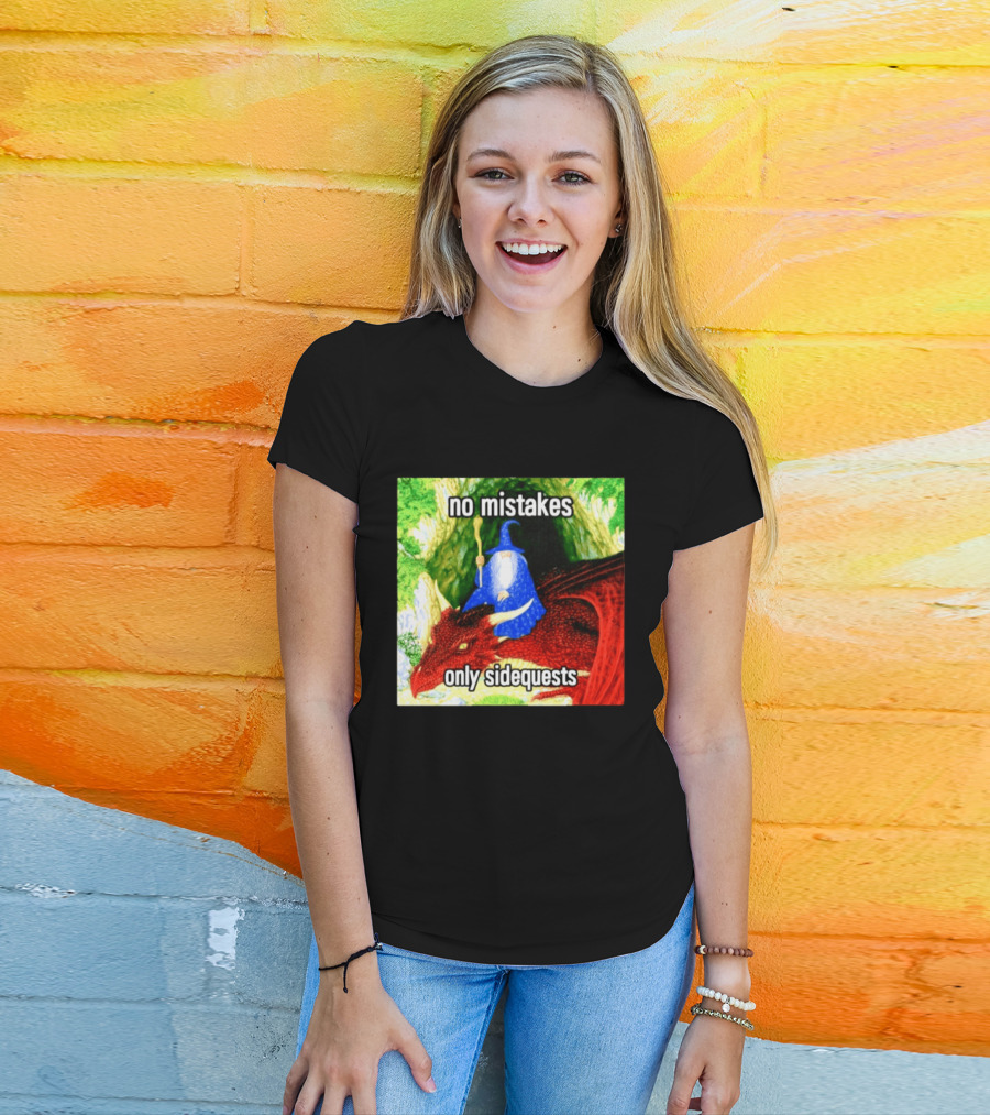No Mistakes Only Side Quests Wizard And Dragon T-Shirt