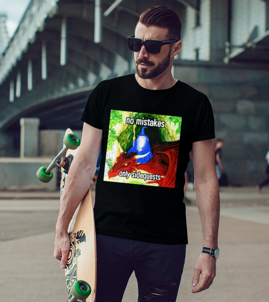 No Mistakes Only Side Quests Wizard And Dragon T-Shirt