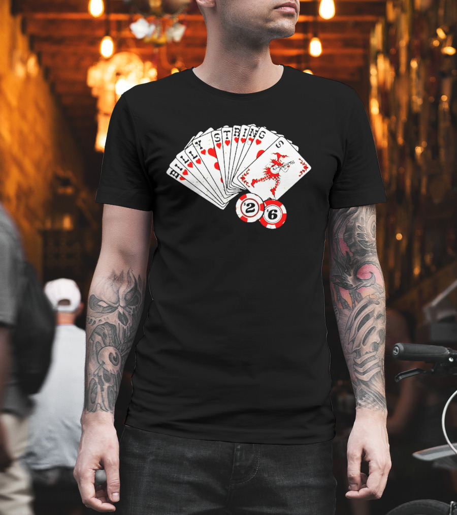 Billy Strings Fall 2026 Playing Cards Design By Miles Koldweyn With Poker Chips And Red Dragon T-Shirt