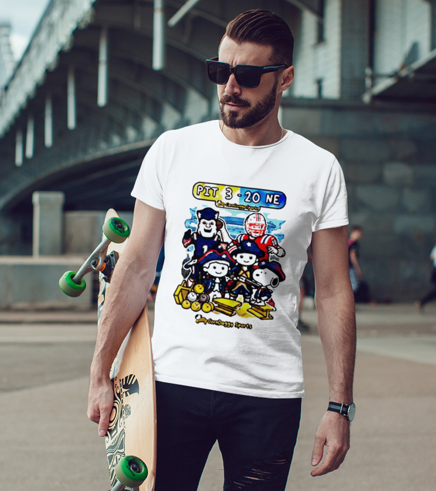 PIT 3 Vs 20 NE Patriots Snoopy Cartoon CornDoggy Sports Game Day T-Shirt