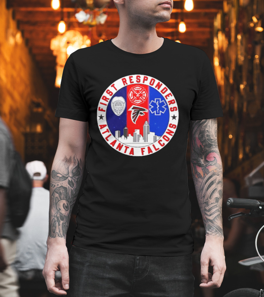 Atlanta Falcons First Responders 9.11 Never Forget Skyline T-Shirt