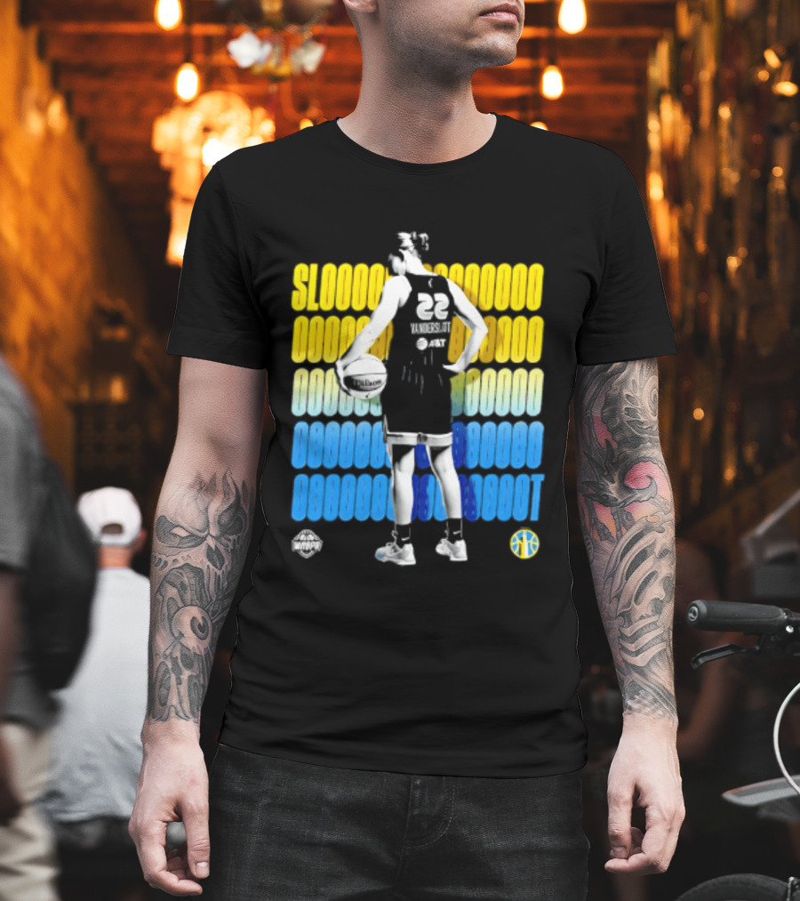 Chicago Sky Courtney Vandersloot Slooty 22 Blue Yellow Basketball T-Shirt