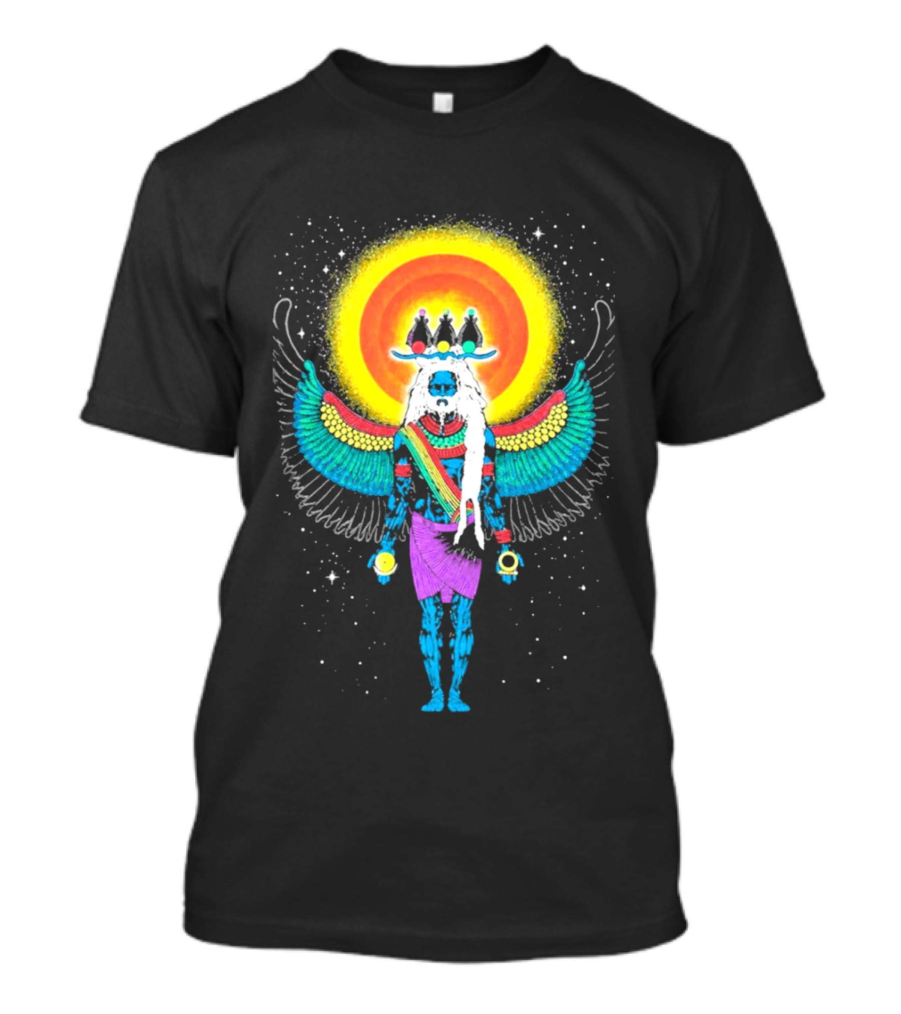 Major Lazer Swizz Beatz Psychedelic Ancient Egyptian Winged Sunburst Deity T-Shirt