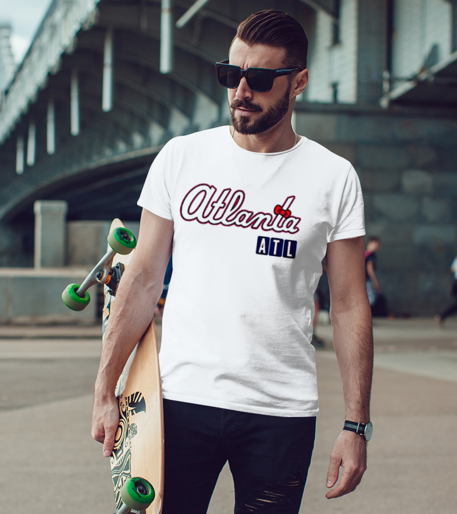 Atlanta Braves Hello Kitty ATL 2026 Baseball Cartoon Collaboration T-Shirt