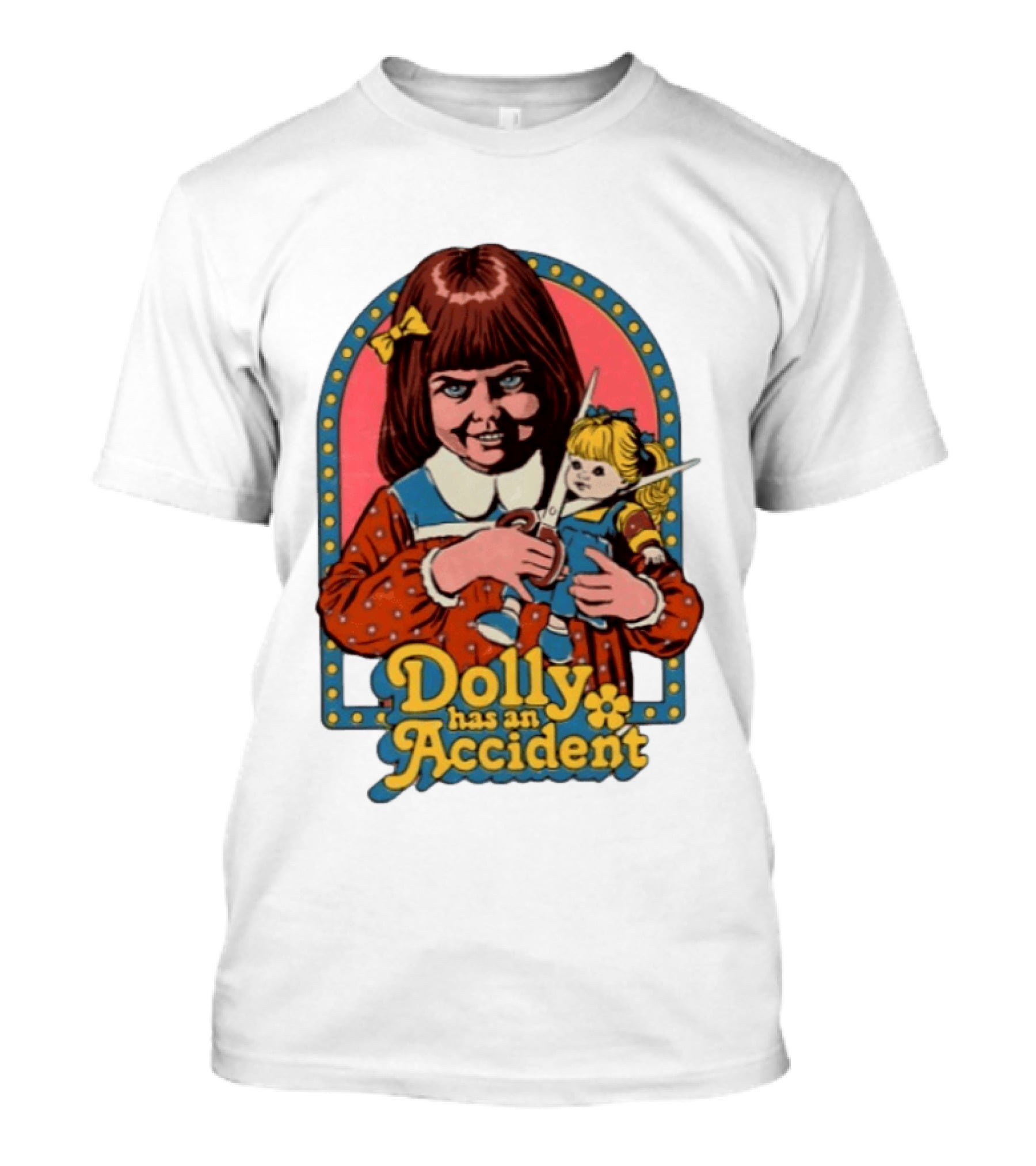 Dolly Has An Accident Creepy Doll Steven Rhodes T-Shirt
