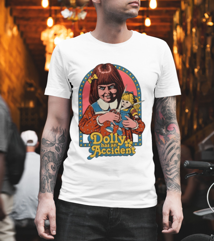Dolly Has An Accident Creepy Doll Steven Rhodes T-Shirt