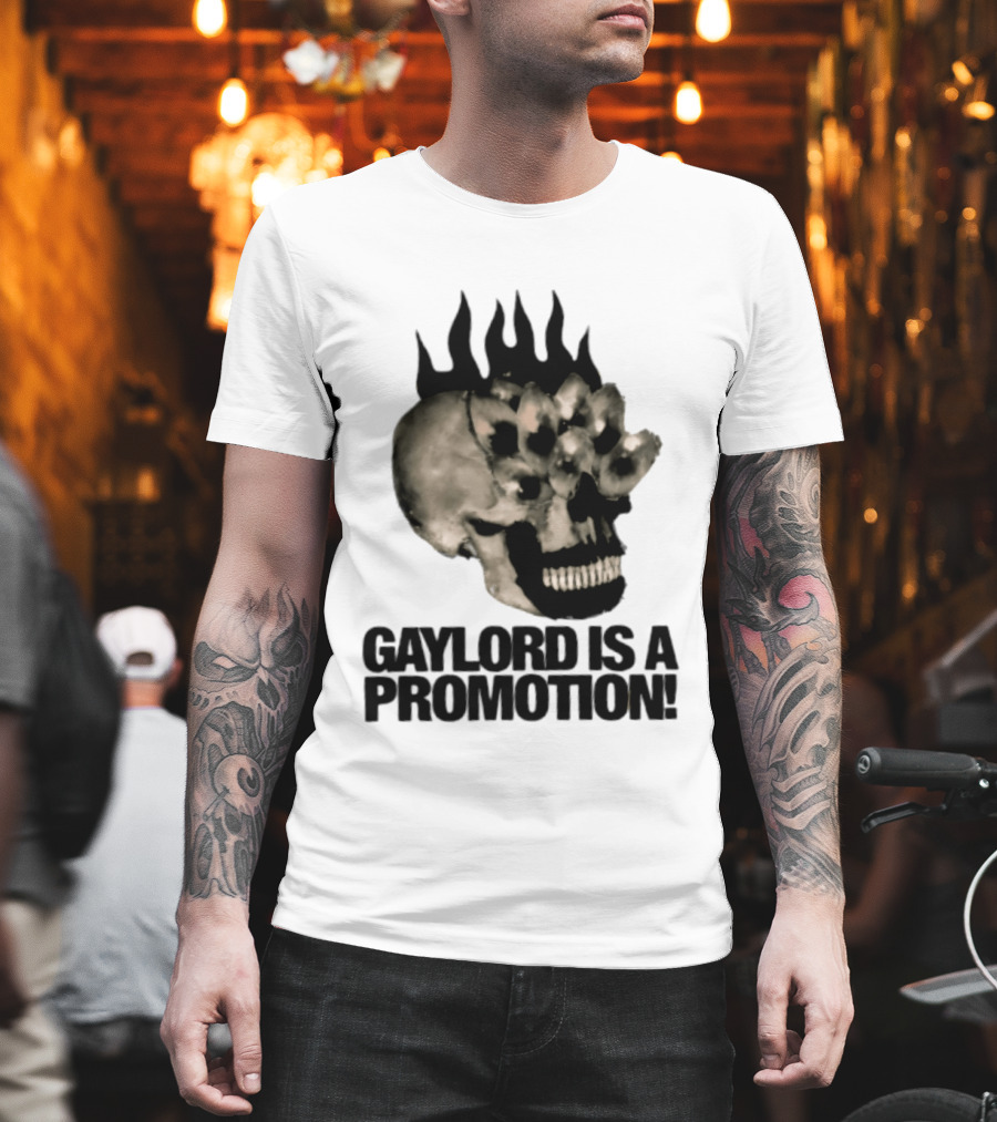 Gaylord Is A Promotion Skull Flamed Spikes Sarcastic T-Shirt