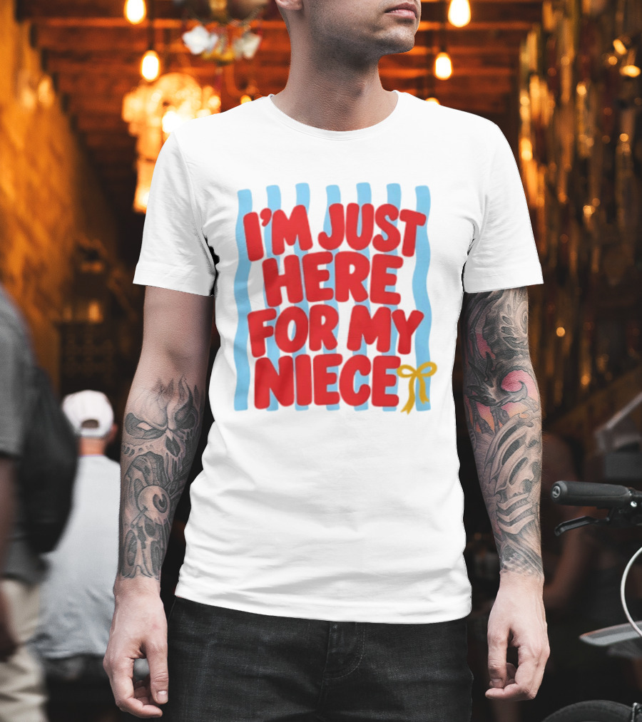 I'm Just Here For My Niece Family Bonding Cute Bow T-Shirt