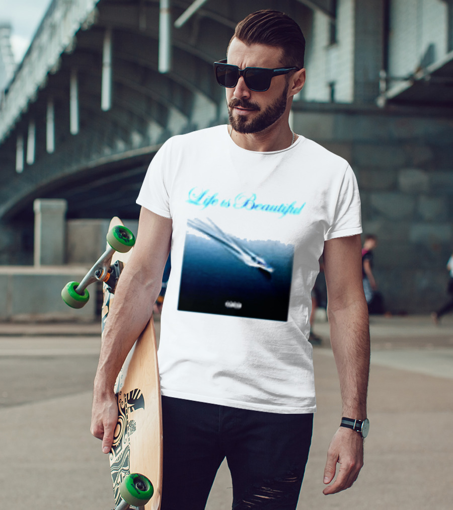 Life Is Beautiful Album White Larry June Shop T-Shirt