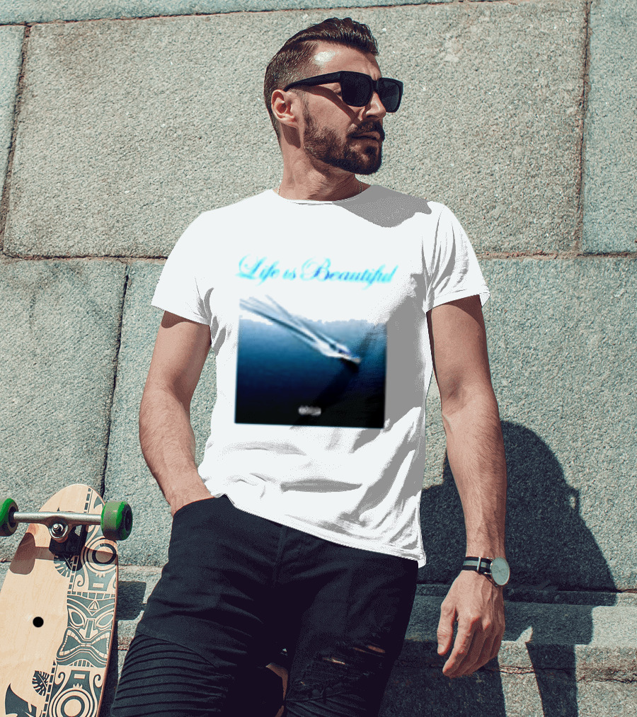 Life Is Beautiful Album White Larry June Shop T-Shirt