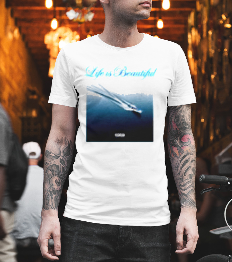 Life Is Beautiful Album White Larry June Shop T-Shirt