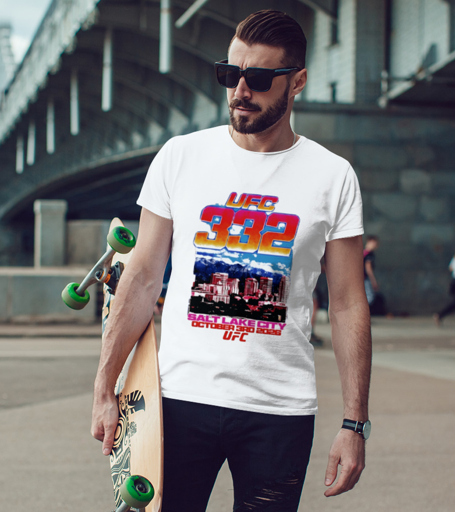 UFC 332 Salt Lake City October 3rd 2026 Urban Skyline Event T-Shirt