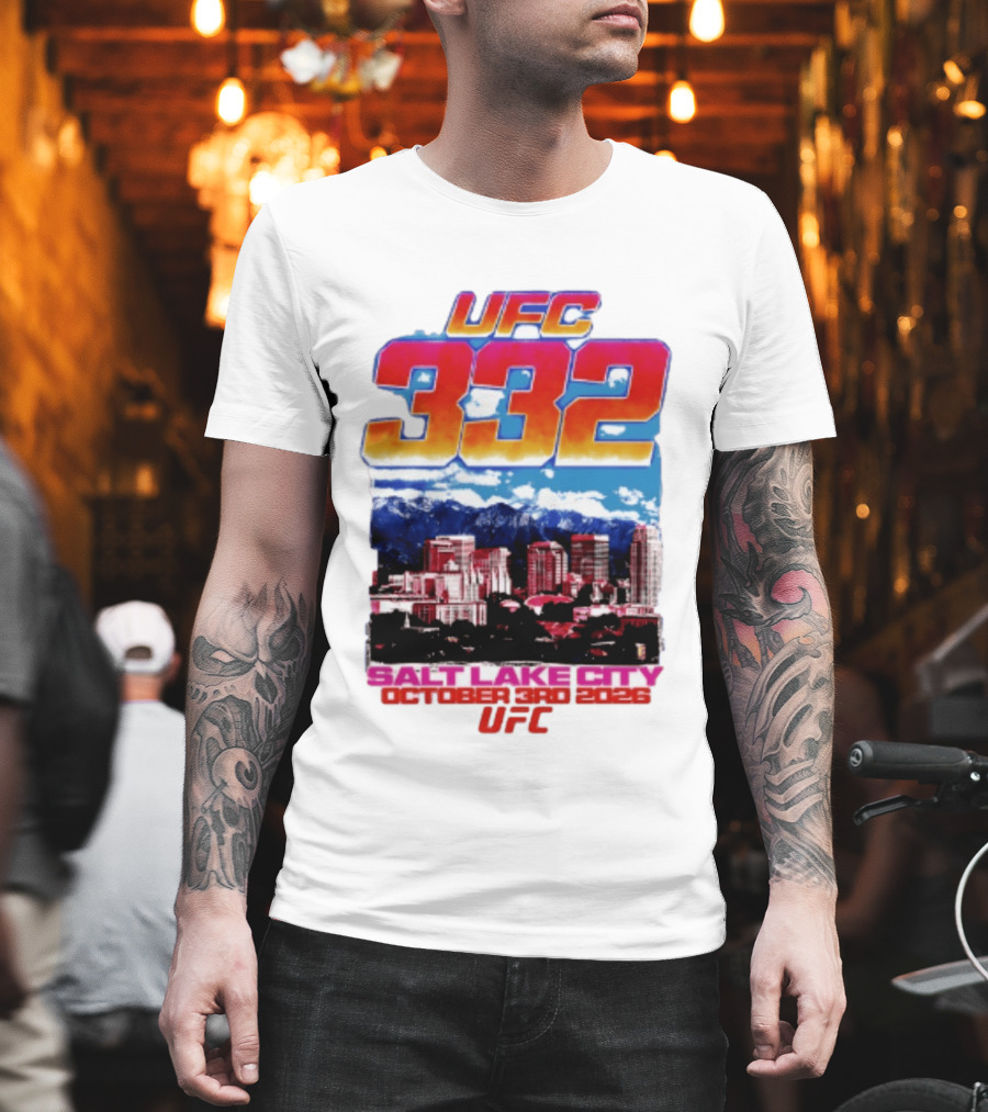 UFC 332 Salt Lake City October 3rd 2026 Urban Skyline Event T-Shirt