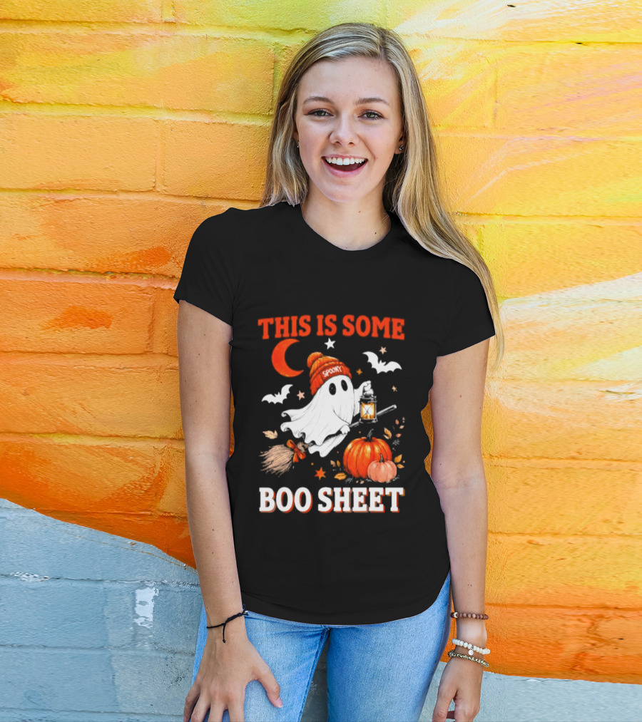 This Is Some Boo Sheet Spooky Ghost Lantern Pumpkin Halloween T-Shirt