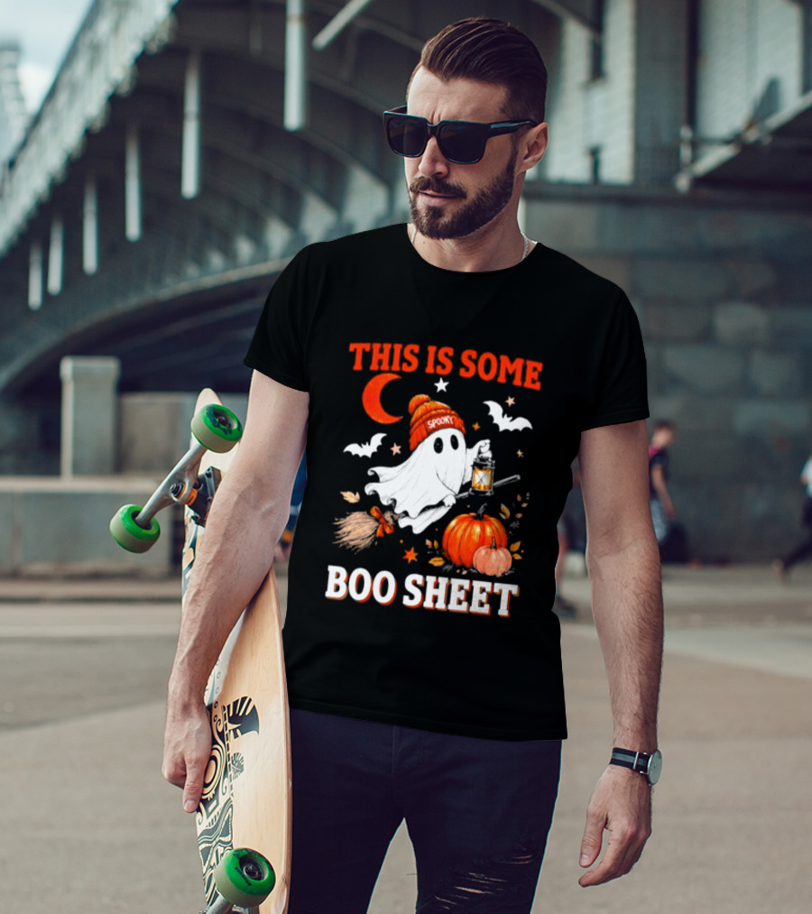 This Is Some Boo Sheet Spooky Ghost Lantern Pumpkin Halloween T-Shirt
