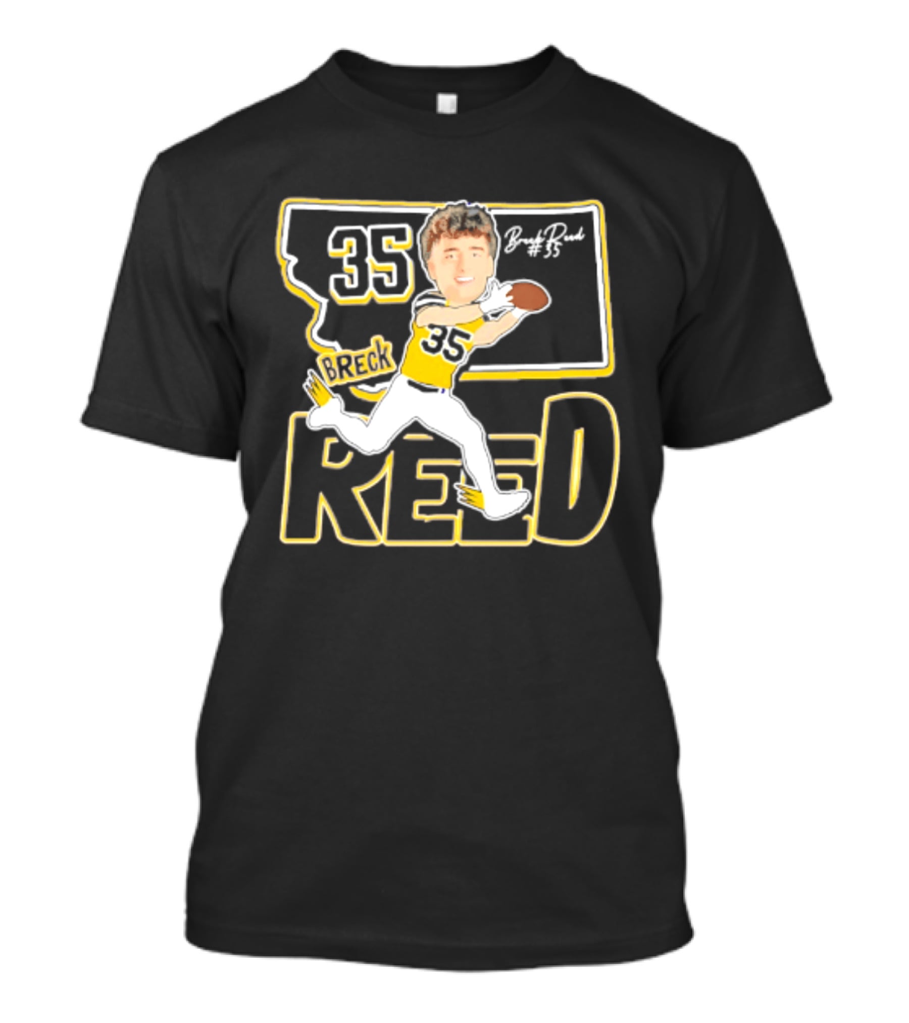 35 Breck Reed Montana State Bobcats Player Caricature 2026 T-Shirt