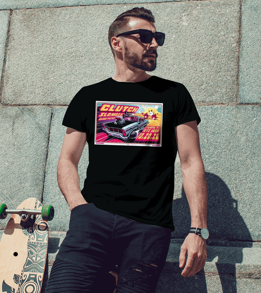 Clutch Slomosa Blood Vulture Tampa FL Ritz Ybor 10 20 26 Live Nation Promo Car T-Shirt