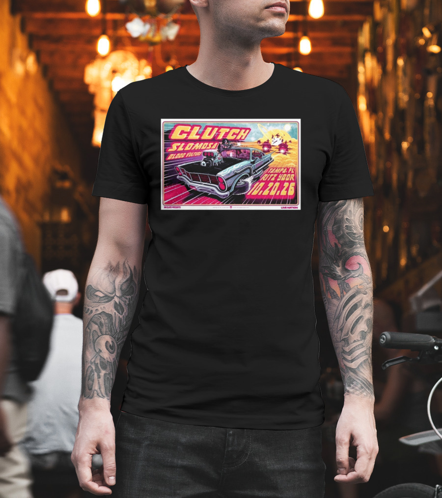 Clutch Slomosa Blood Vulture Tampa FL Ritz Ybor 10 20 26 Live Nation Promo Car T-Shirt