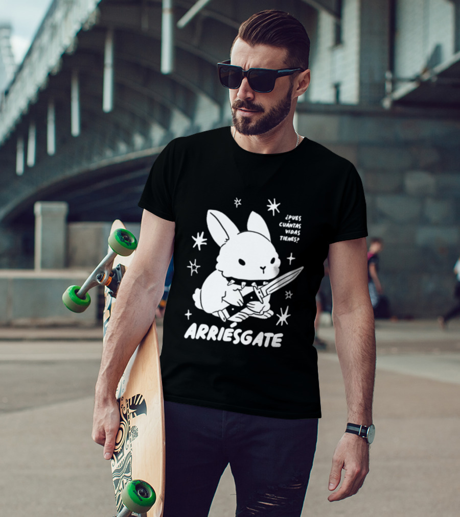 Dulce Nopronto ¿Pues Cuántas Vidas Tienes Arriésgate Conejo Cuchillo Kawaii Estrellas T-Shirt