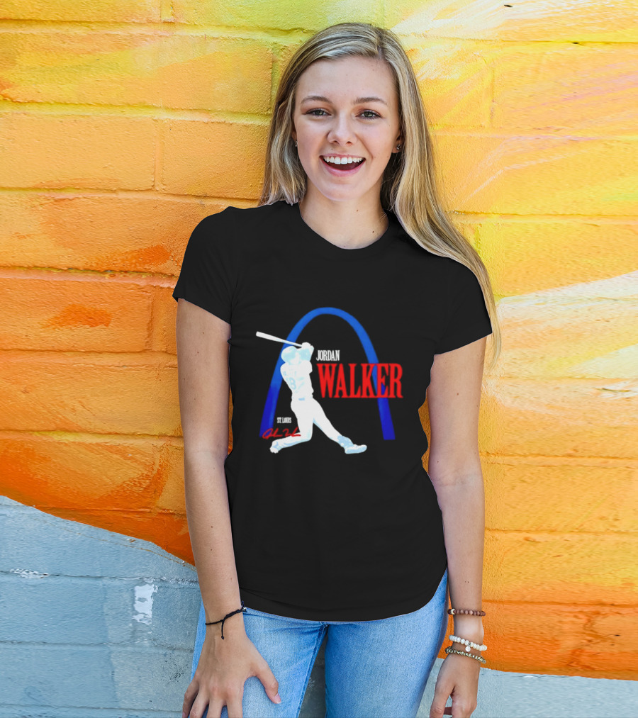Jordan Walker St Louis Cardinals Gateway Arch Baseball Player T-Shirt