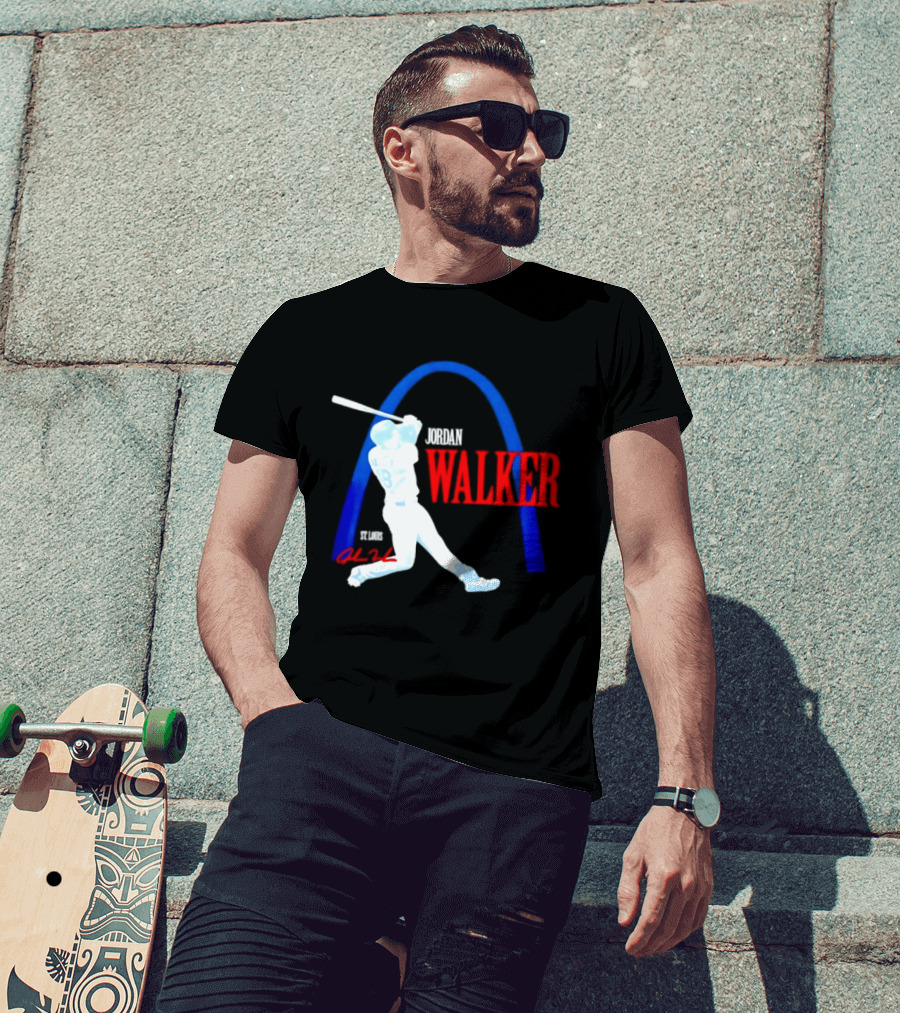 Jordan Walker St Louis Cardinals Gateway Arch Baseball Player T-Shirt