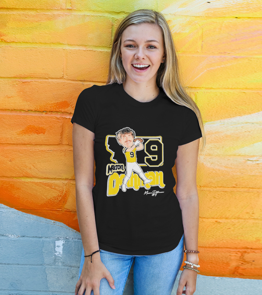Mason Dethman Montana State Bobcats Caricature 2026 Number 9 Football T-Shirt