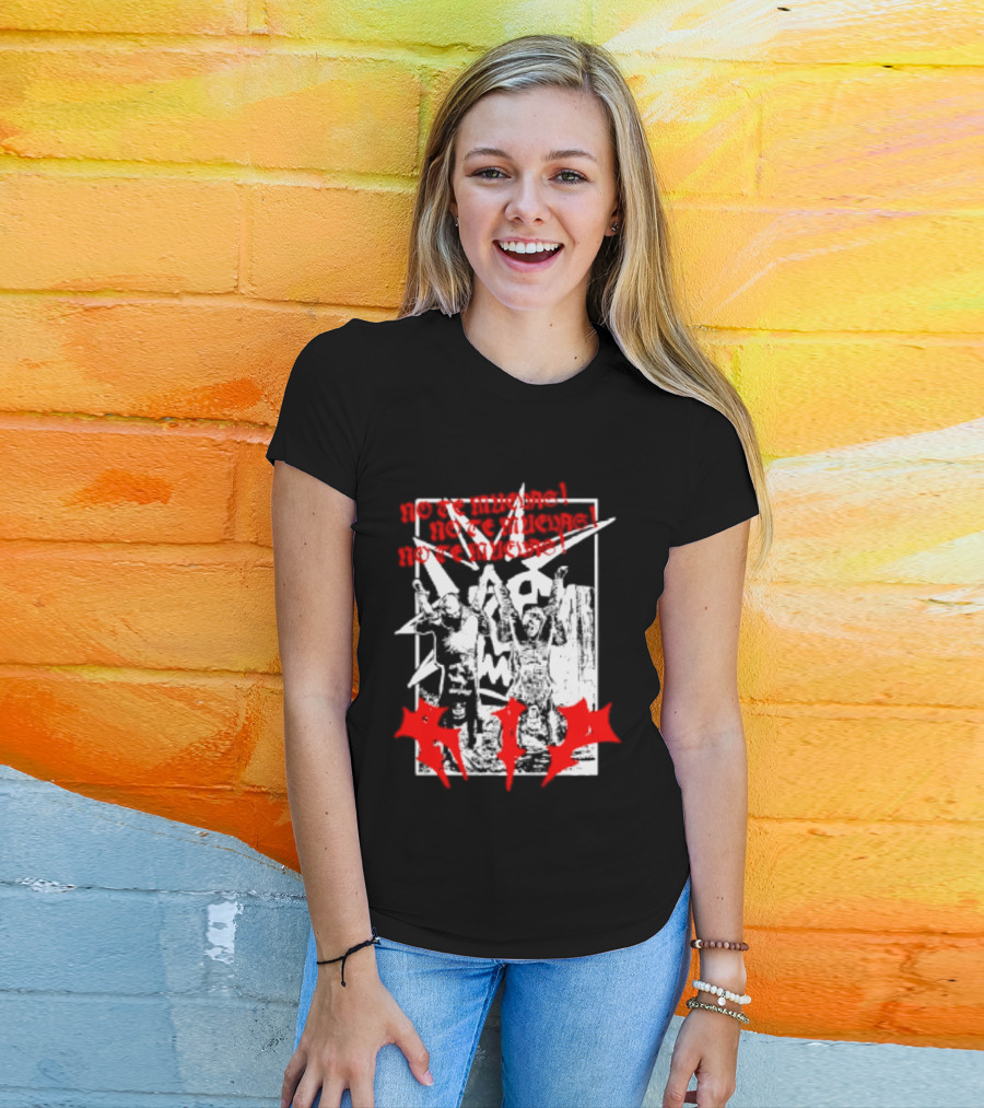 No Te Muevas Rip Punk Rock Hardcore Band White And Red Distorted T-Shirt